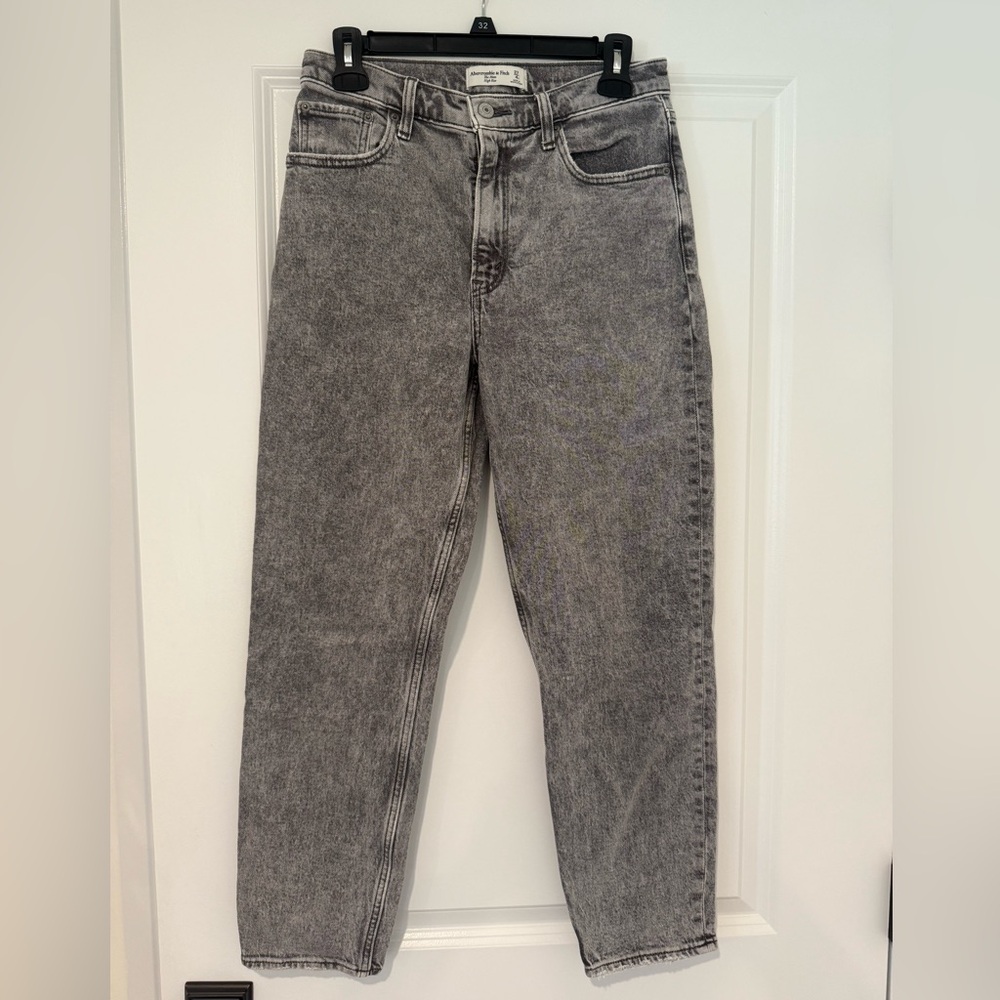 Abercrombie & Fitch Gray High Rise Mom Jeans